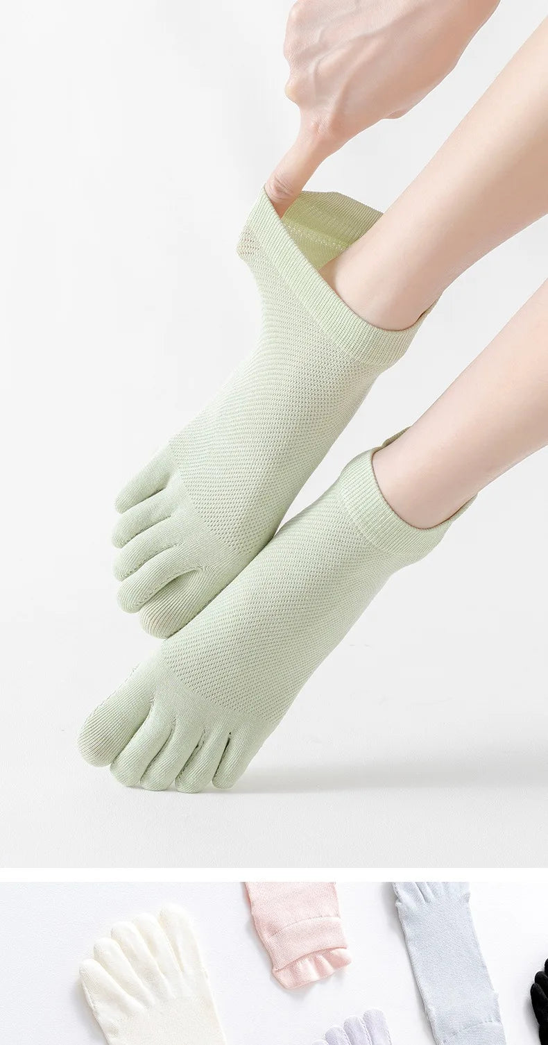 Women's Cotton Toe Socks – Breathable Mesh
