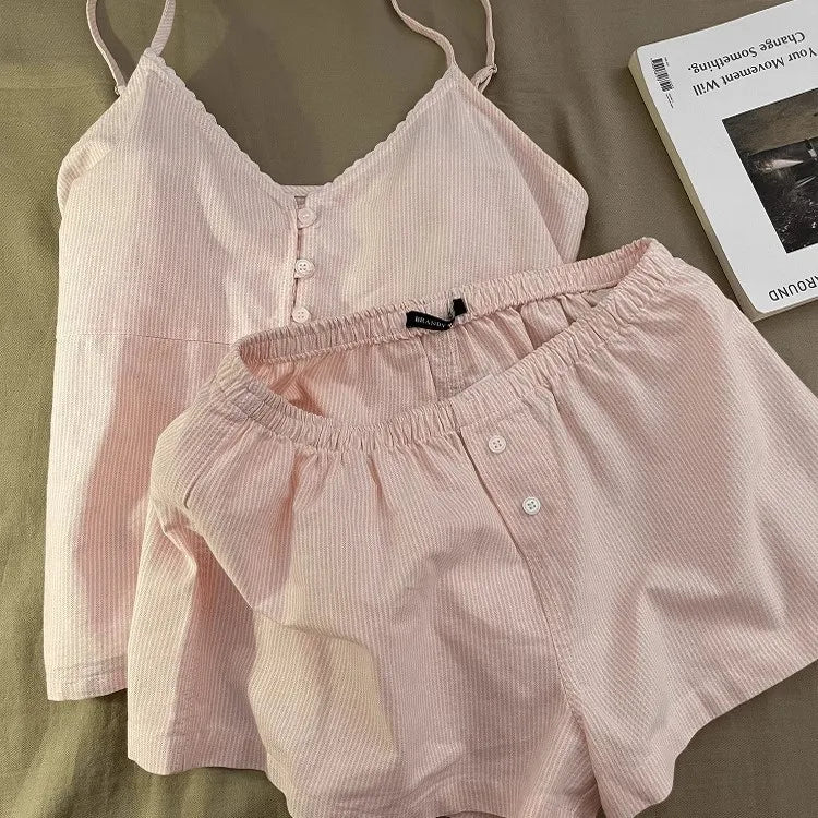 Women's 100% Cotton Short Sleeve & Shorts Pajama Set | Cute Summer Sleepwear
