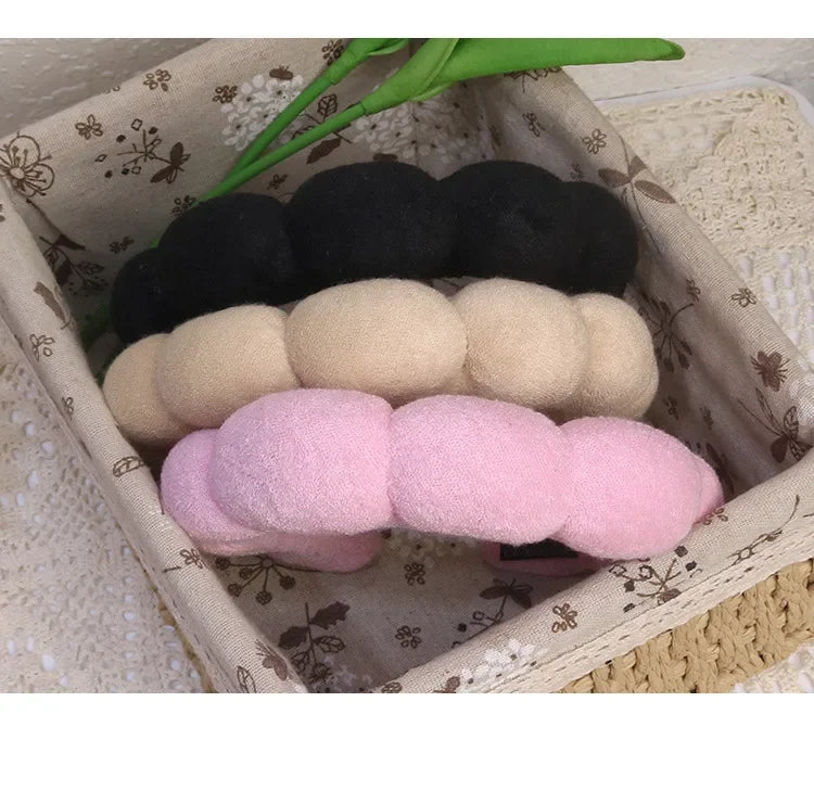 Puffy Spa Headband & Wristbands Set — Microfiber