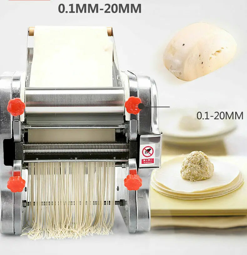 550W Electric Pasta & Noodle Maker — Stainless Steel Dual Knife Dumpling Skin Roller