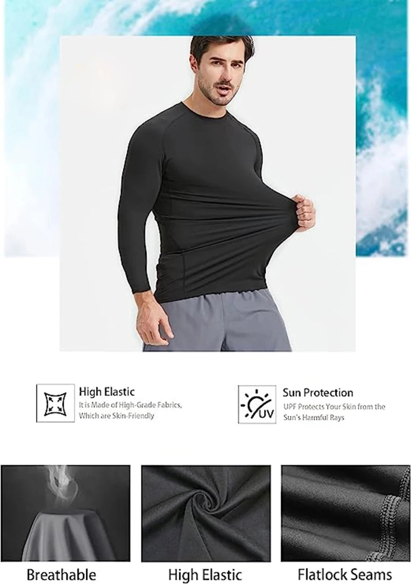 Men's Spider Print Compression Long Sleeve Shirt — Graphic Performance Base Layer