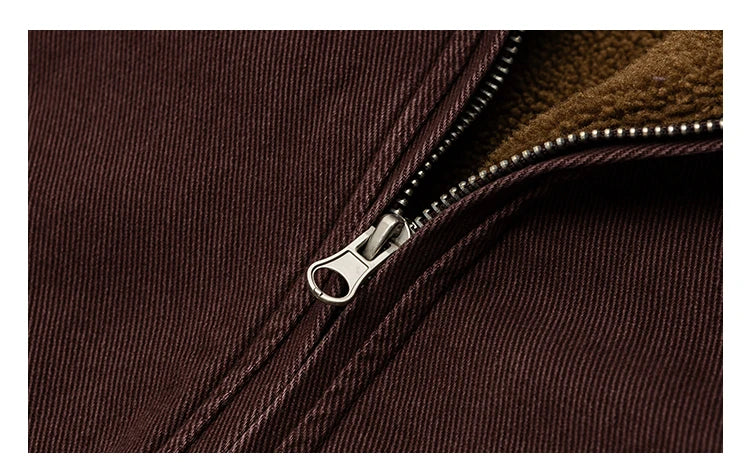 Men's Vintage Polar Fleece Jacket — Korean Streetwear Loose Warm Coat
