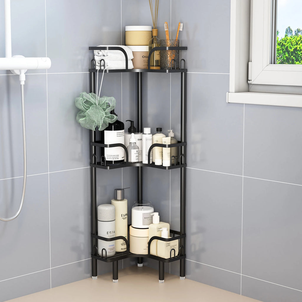 Bathroom Corner Shelf — Multi-Layer Freestanding Storage Rack for Shower & Bath Supplies