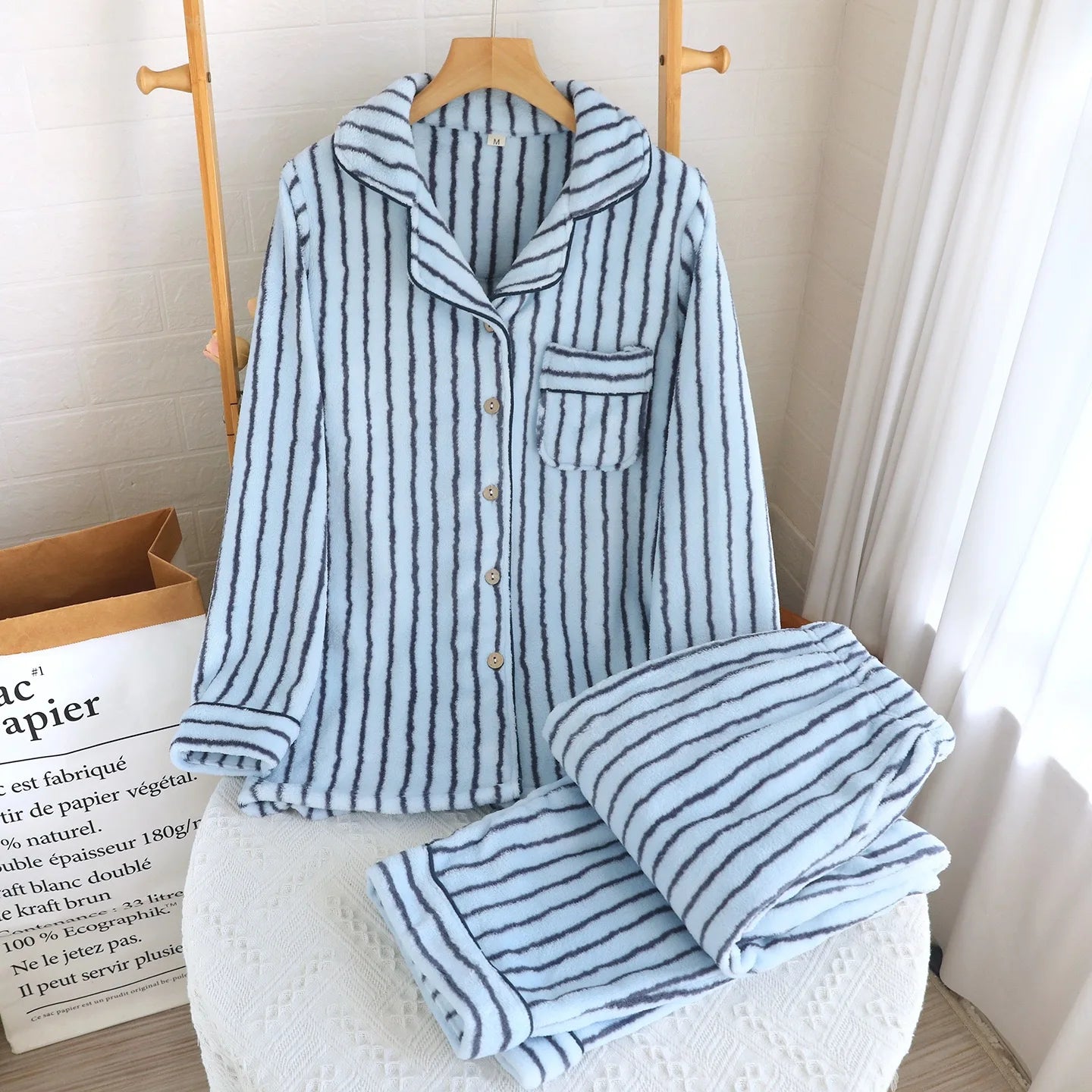 Winter Couples Flannel Pajama Set | Warm 2-Piece Matching Sleepwear for Men & Women