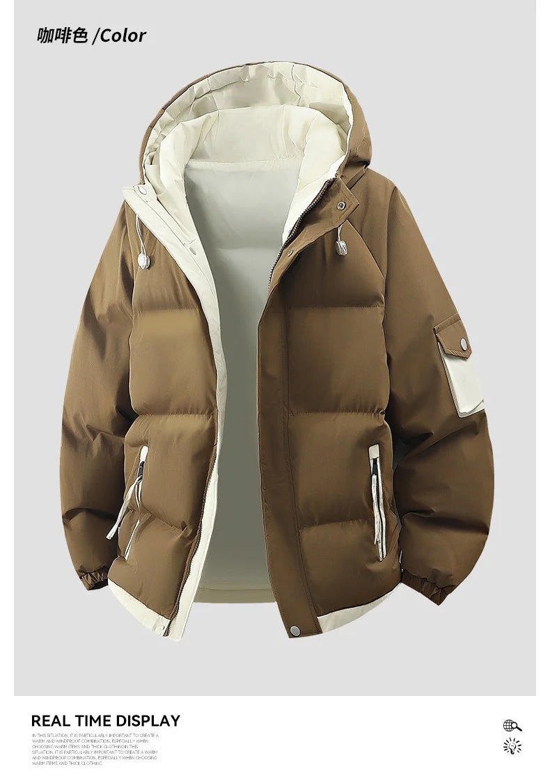 Men's Cotton-Padded Hooded Winter Jacket
