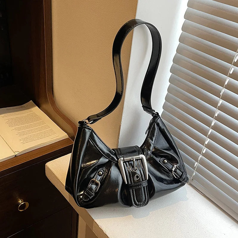 Y2K Retro Pleated Hobo Shoulder Bag – Maillard Style Underarm Clutch for Women