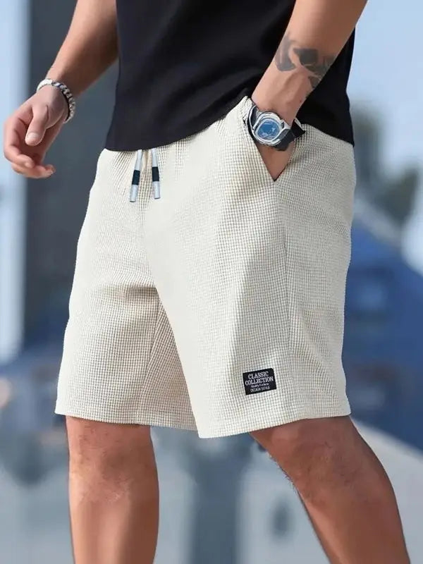 Men's Textured Fabric Casual Beach Shorts — Relaxed Fit Summer Shorts