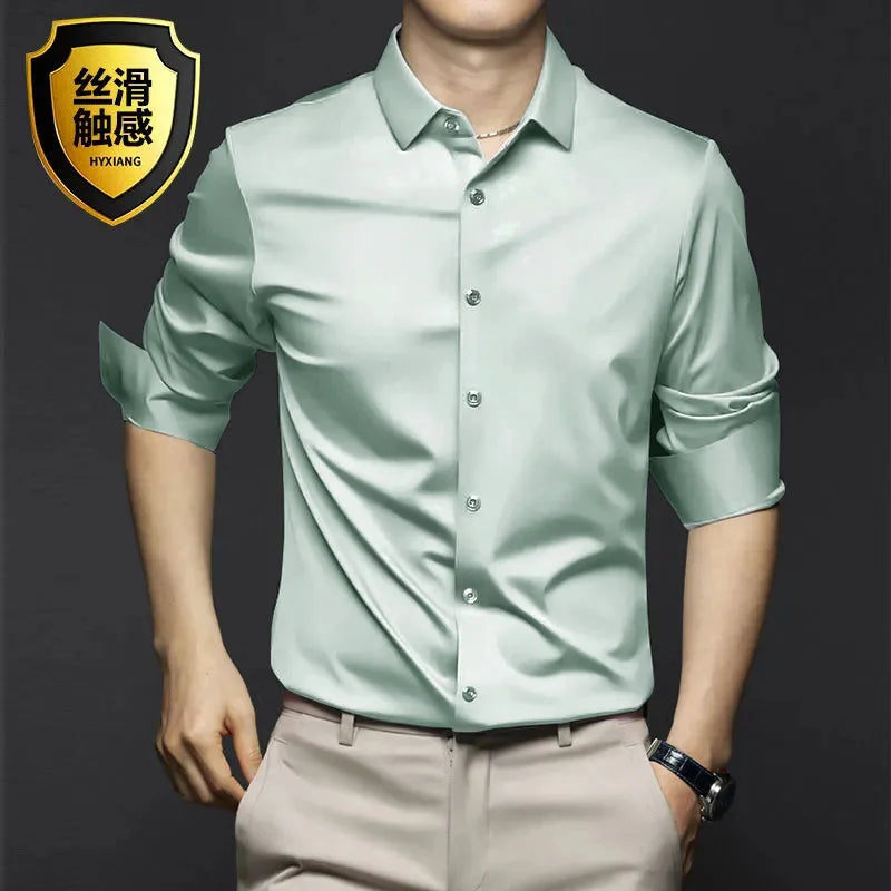 Men's Non-Iron Wrinkle-Resistant Long Sleeve Business Dress Shirt