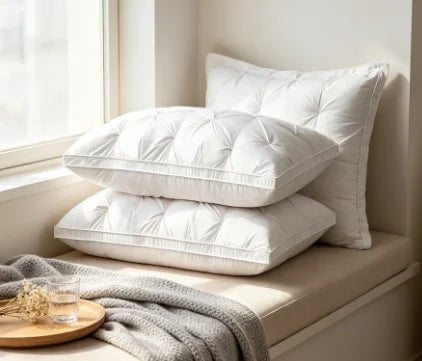 HTMCK 5-Star Hotel Sleeping Pillow – 3D Soft Bilateral Washed Solid Color, Single