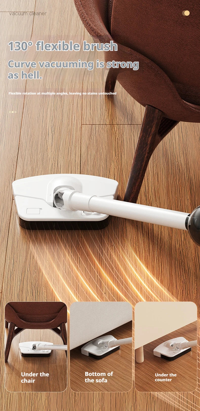 2-in-1 Cordless Vacuum & Mop – 22000Pa, 130° Multi-Angle, HEPA Filter, Pet Hair