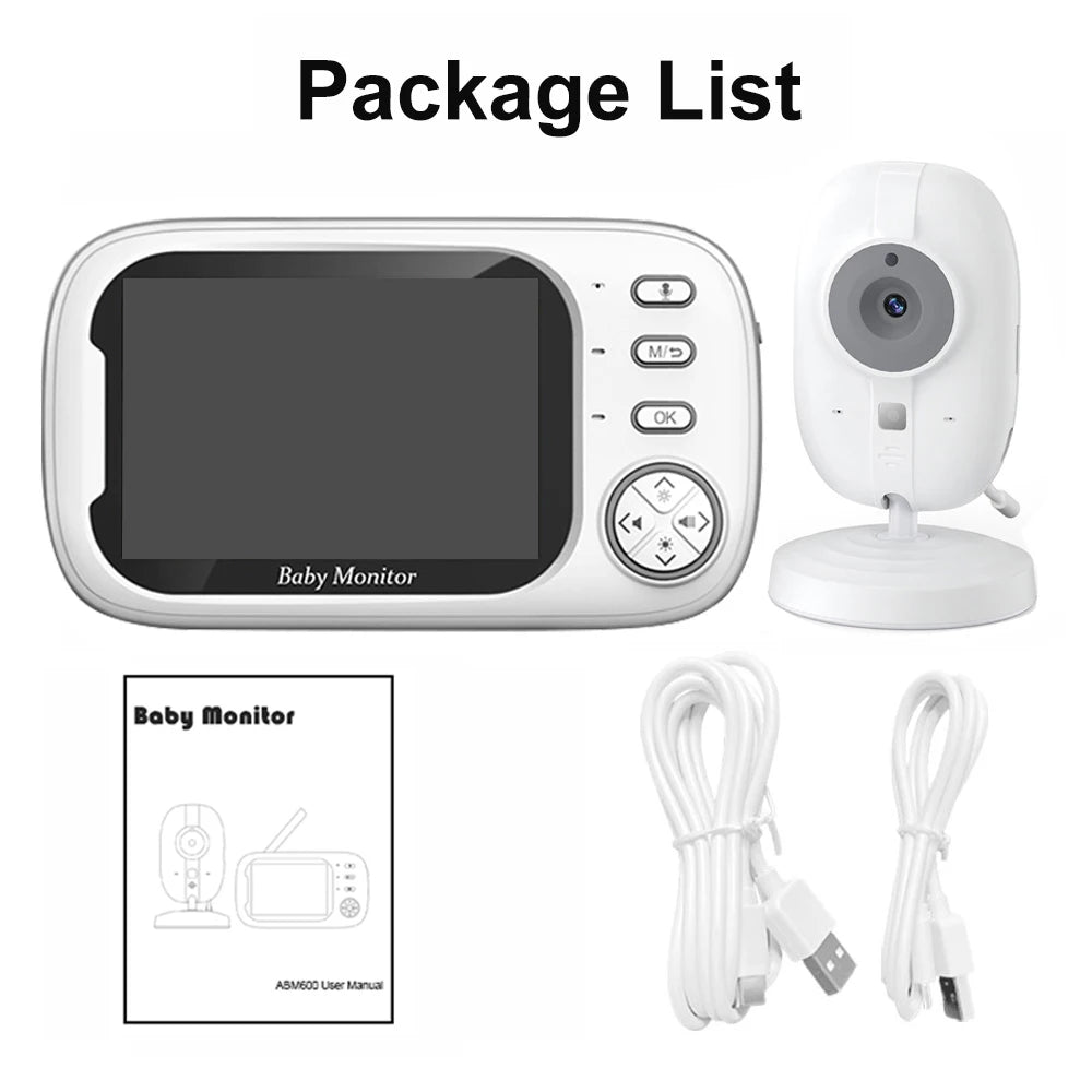 3.5" Wireless Video Baby Monitor – Night Vision, Temperature Monitoring, 2-Way Audio | No WiFi Needed