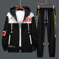 Men's Patchwork Hoodie & Sweatpants 2-Piece Tracksuit – Hip Hop Streetwear Set