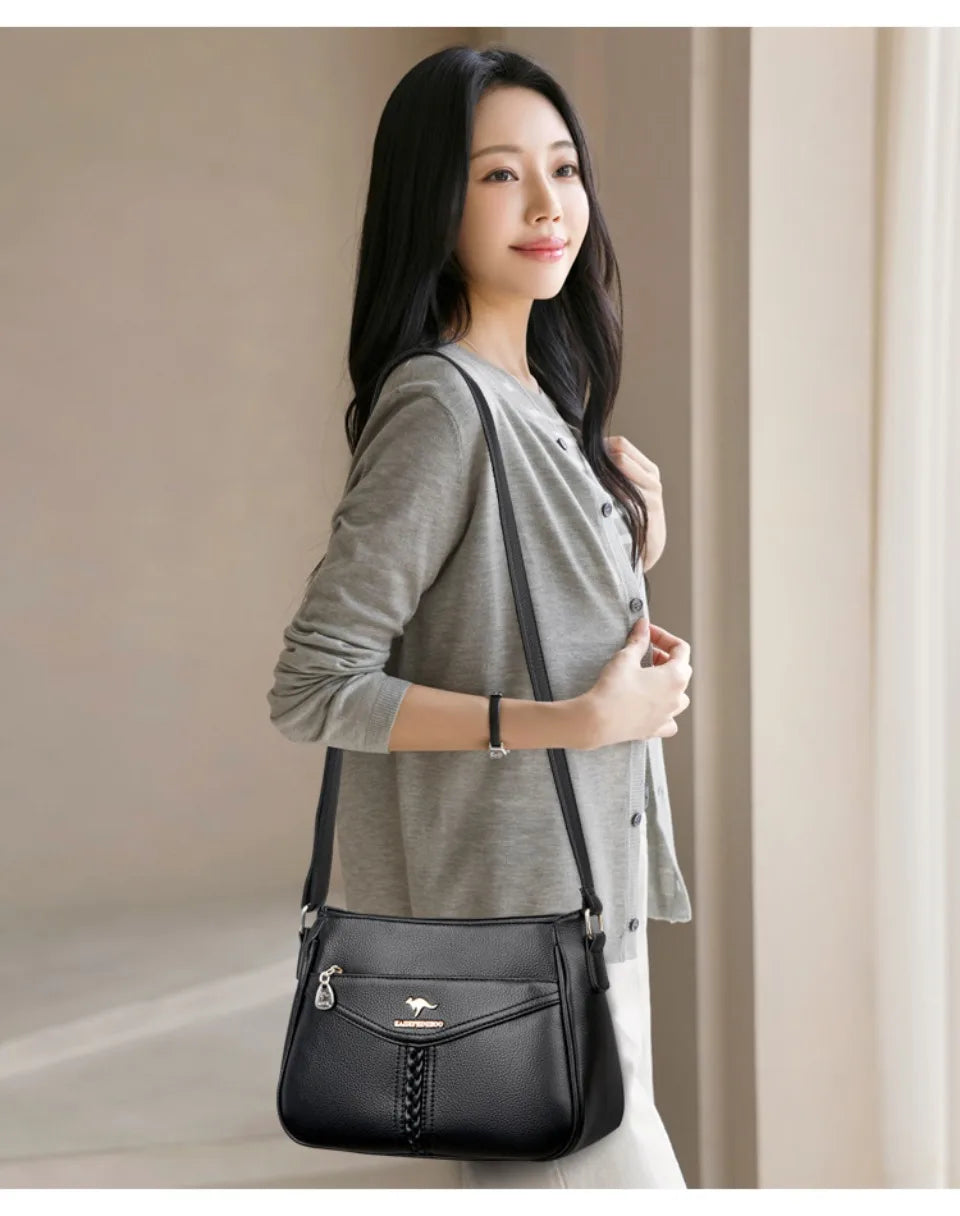 VANDERWAH Luxury PU Flap Shoulder Bag – Letter & Sequin Designer Crossbody Handbag for Women