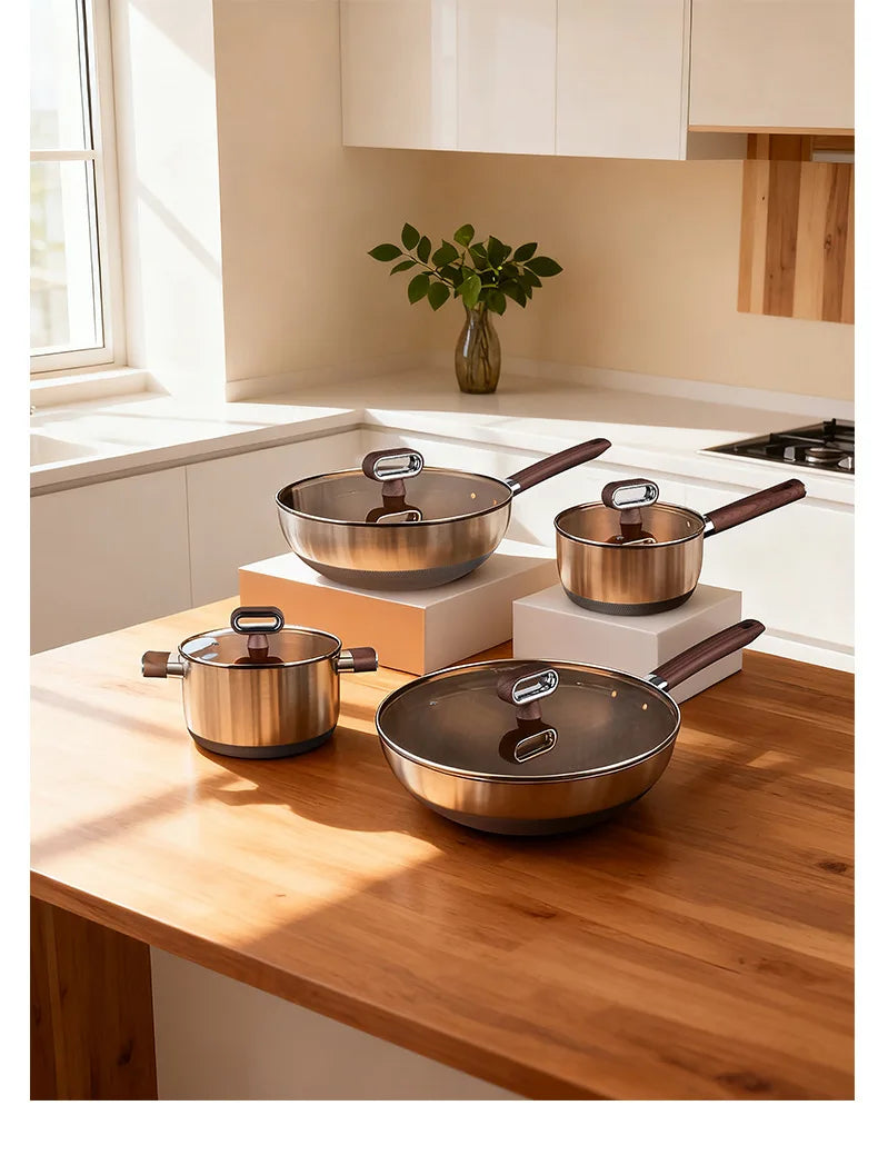 Nonstick Cookware – 32cm Wok, 18cm Milk Pot & 22cm Soup Pot