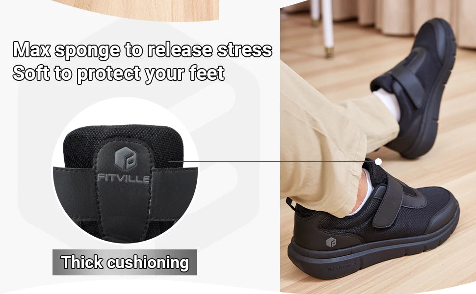 Men's Extra Wide Diabetic Walking Shoes – Lightweight Neuropathy & Pain Relief for Swollen Feet
