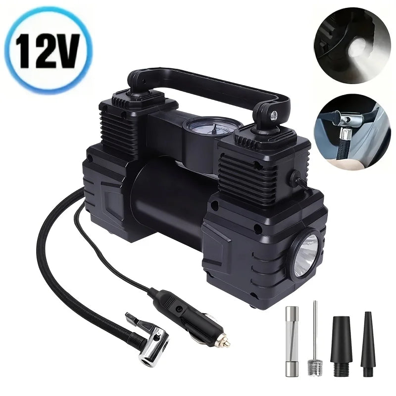 12V Portable Tire Inflator with Digital or Pointer Gauge