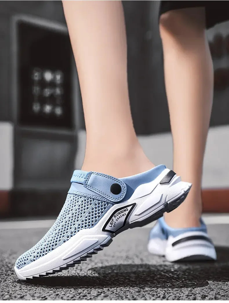 Men's Orthopedic Mesh Sandal Slippers – Hollow Out Breathable Diabetic Walking Shoes with Arch Support
