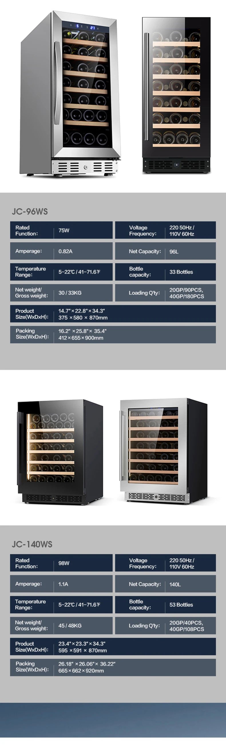 165-Bottle Dual-Zone Large Wine Cooler — 508L Freestanding Compressor Wine Fridge with Beech Wood Shelves & Touch Control for Home, Hotel & Commercial Use