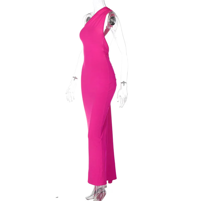 Backless Ruched Slim Bodycon Maxi Dress — Elegant Formal Wedding Guest Evening Dress