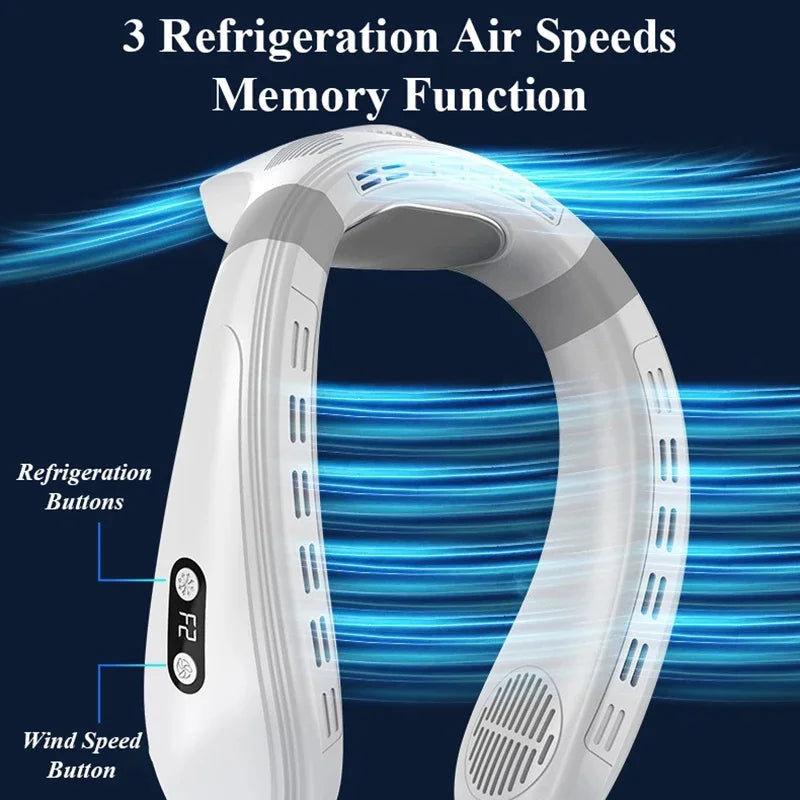 Portable Neck Air Conditioner — Rechargeable Semiconductor Bladeless Cooling Fan Wearable Cooler