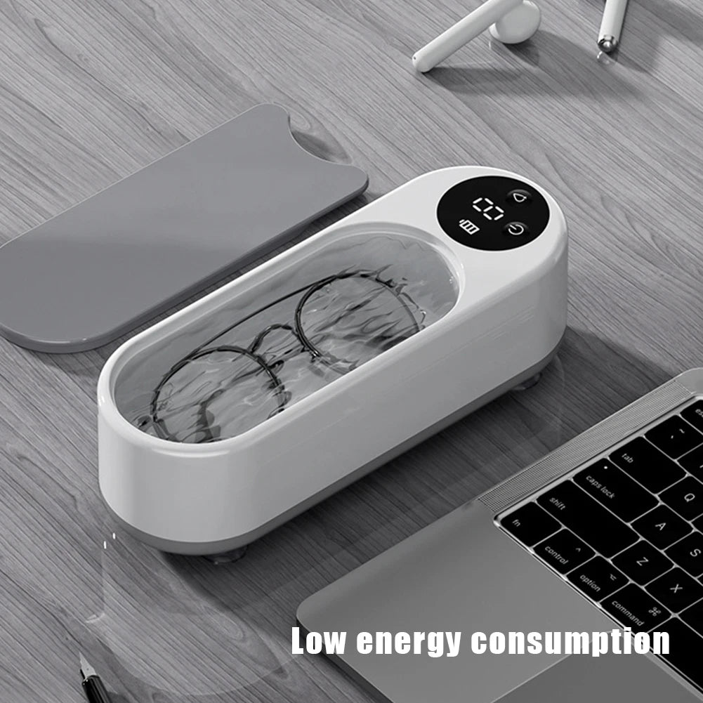Portable Ultrasonic Jewelry & Glasses Cleaner — USB Rechargeable, 360° Deep Clean