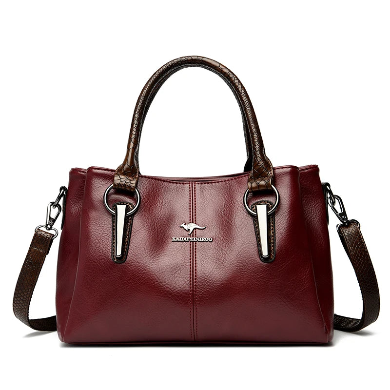 Luxury Soft Leather Large Capacity Tote Crossbody Bag – Elegant Shoulder Handbag for Women
