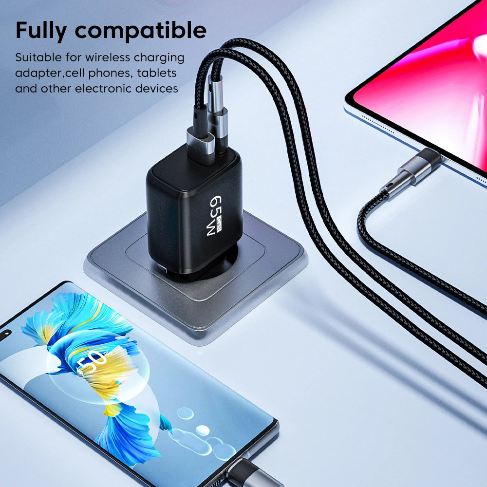 65W in Your Pocket. — 65W GaN USB-C Fast Charger | PD Power Adapter, Quick Charge 3.0, iPhone 15, Samsung, Xiaomi, POCO, OnePlus