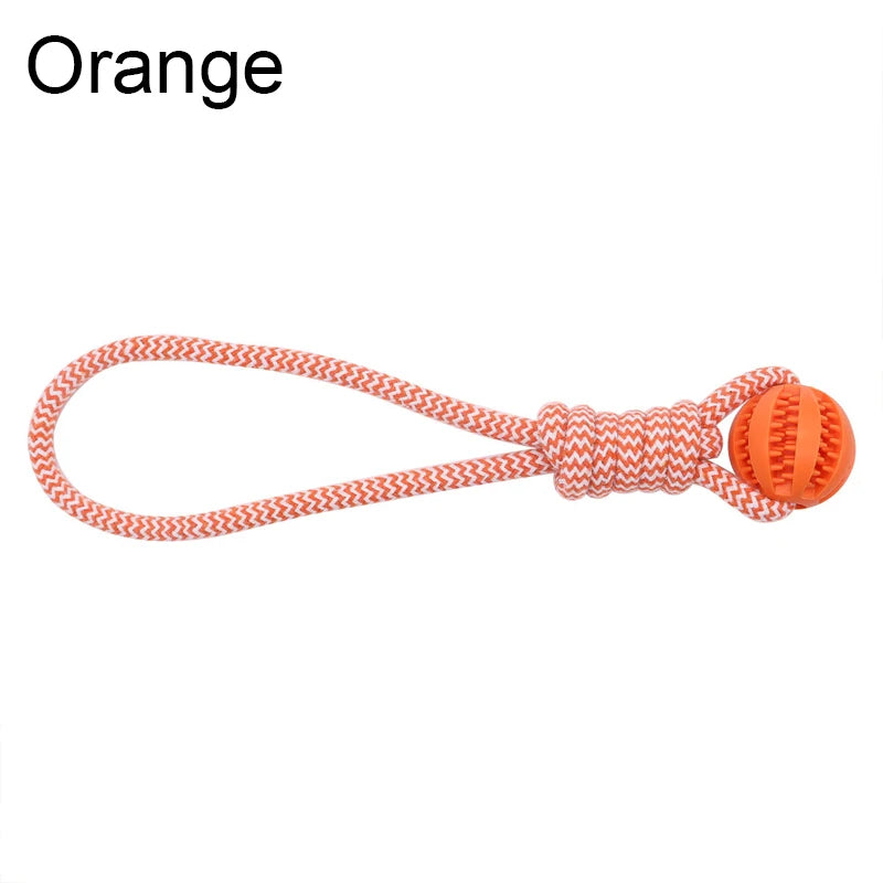 Treat-Dispensing Rope Ball Puzzle Toy for Dogs