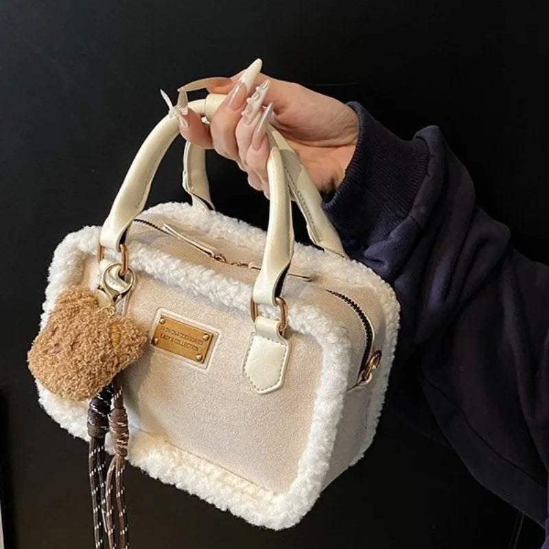 Plush Crossbody Shoulder Bag — Versatile Women's Purse & Designer Handbag
