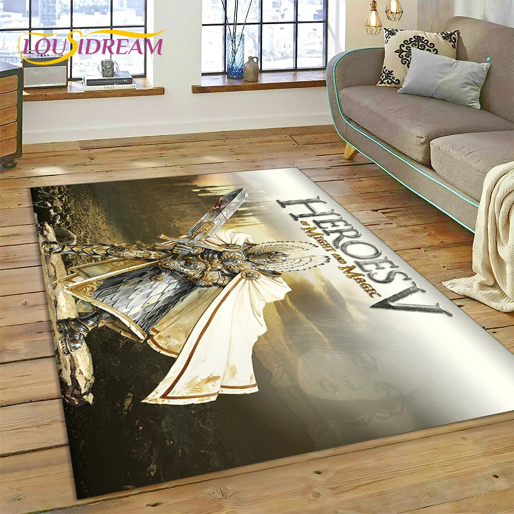 Heroes of Might & Magic Retro Gaming Rug – Non-Slip Floor Mat for Living Room, Bedroom & Sofa, 27 Designs & 9 Sizes