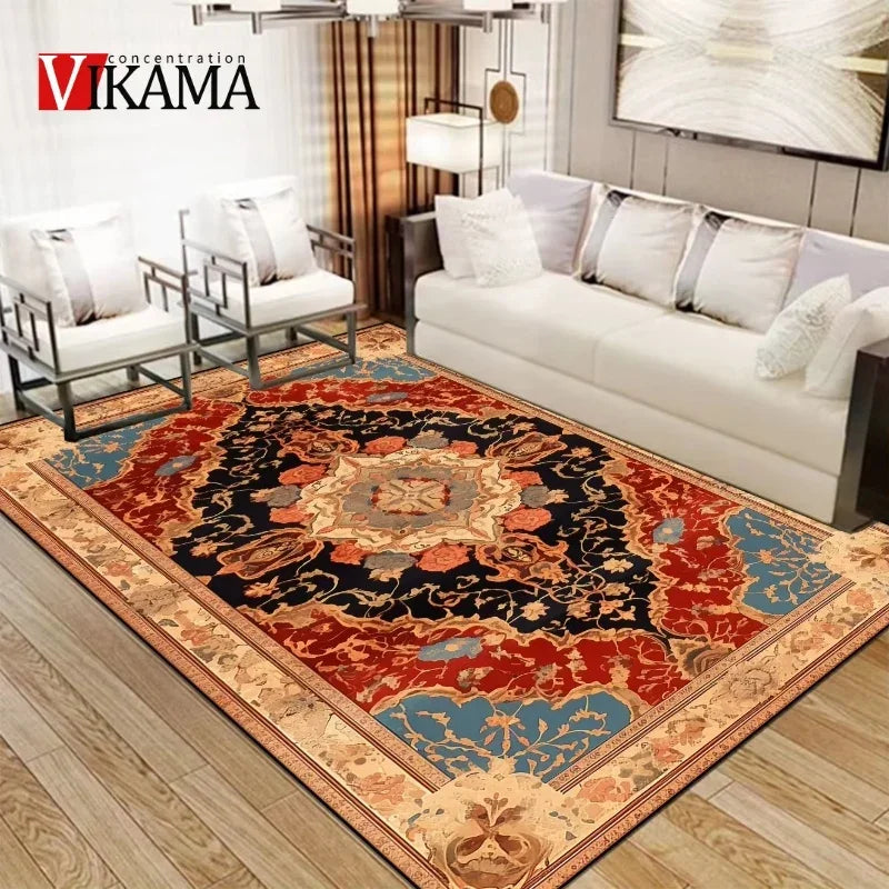 VIKAMA Persian Luxury Crystal Velvet Rug – Large Non-Slip Living Room & Bedroom Carpet, 5 Colors & 5 Sizes