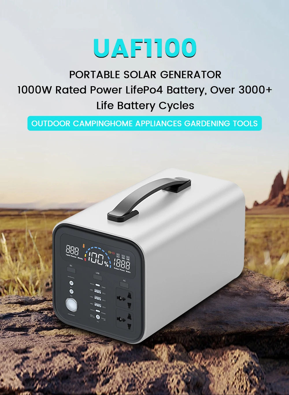 Portable Power Station — 2400W / 1800W / 500W LiFePO4 Solar Generator & Emergency Power Supply