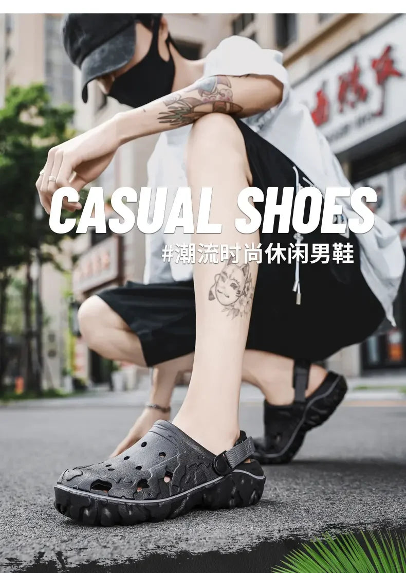 Men's Summer Clogs — Non-Slip Breathable Thick Bottom Beach Sandals Big Size 45 46 47