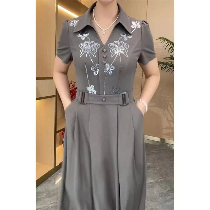 High-End Sequin Long Dress — Western Style Elegant Slim Maxi Dress for Women, Multiple Colors & Sizes