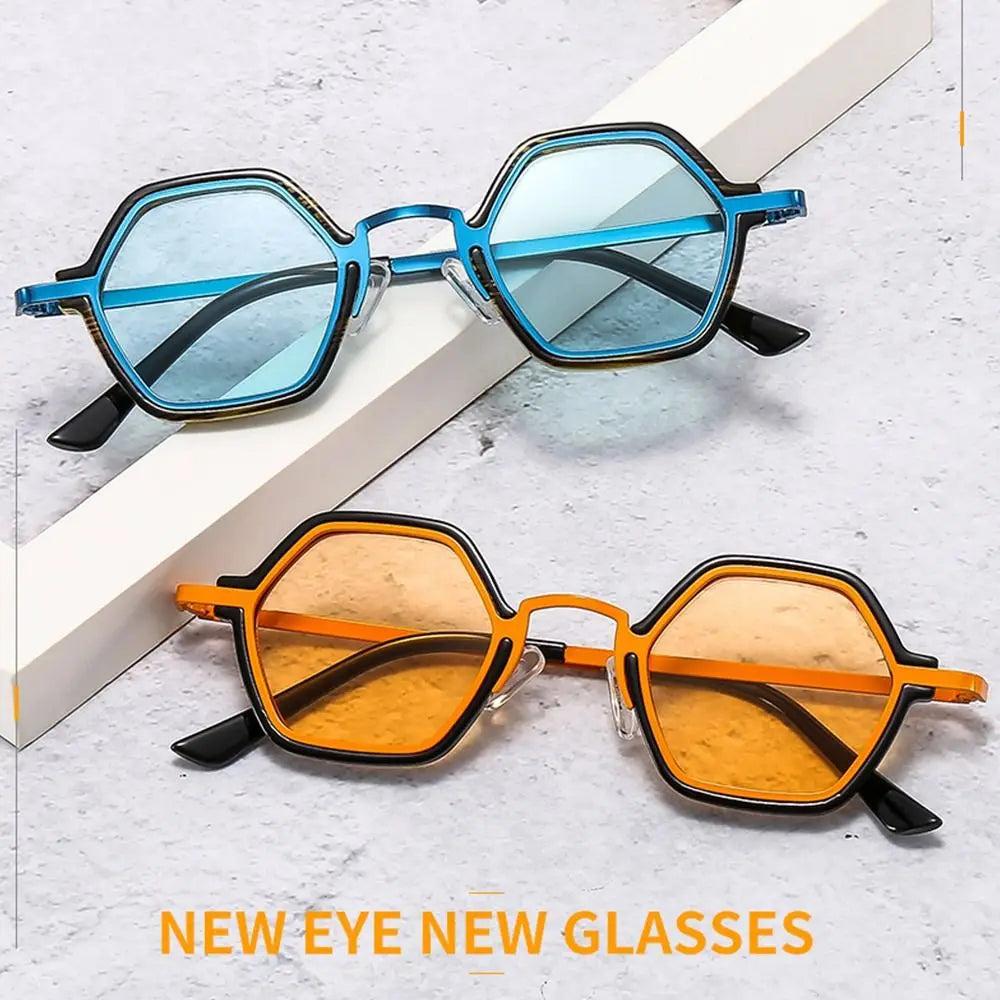 Polygon Metal Frame Square UV Sunglasses — Retro Punk