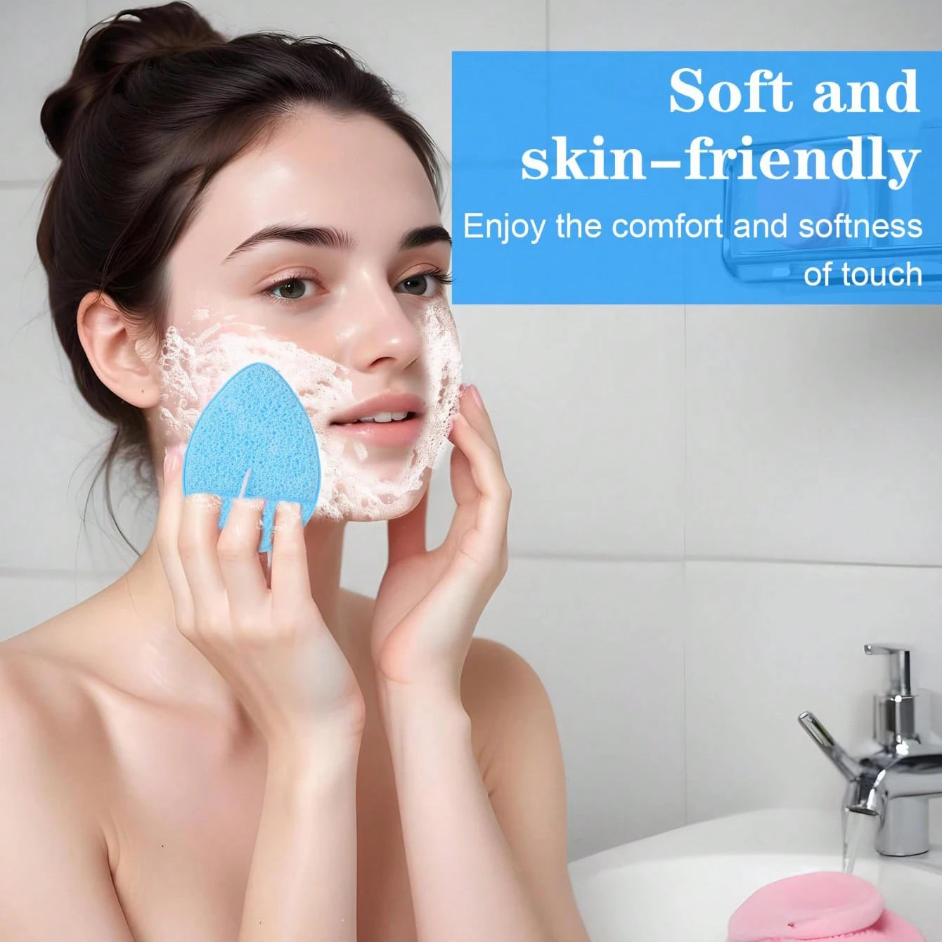 7-Piece Home Skincare Set – Facial Cleansing Brush, Mask Sponge, Hair Band & Storage Bag Beauty Kit