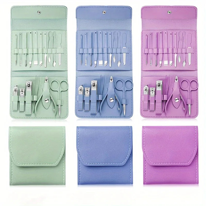 16-Piece Professional Nail Clippers & Cuticle Nippers Set – Manicure & Pedicure Kit with Travel Case