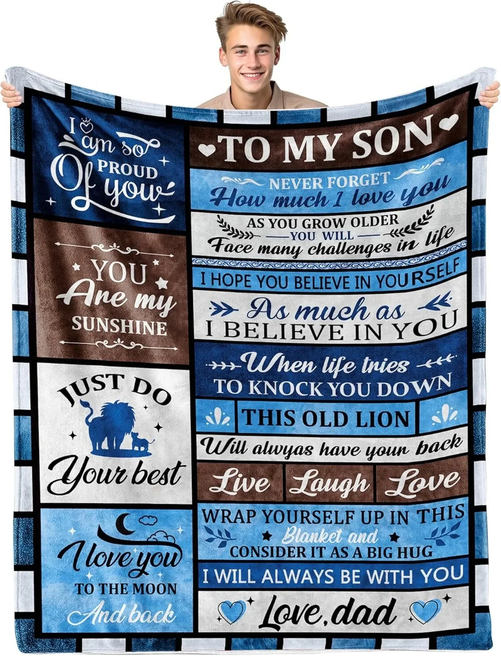 Family Gift Throw Blanket – Soft Warm Personalized Gift for Dad, Mom, Grandparents & Family