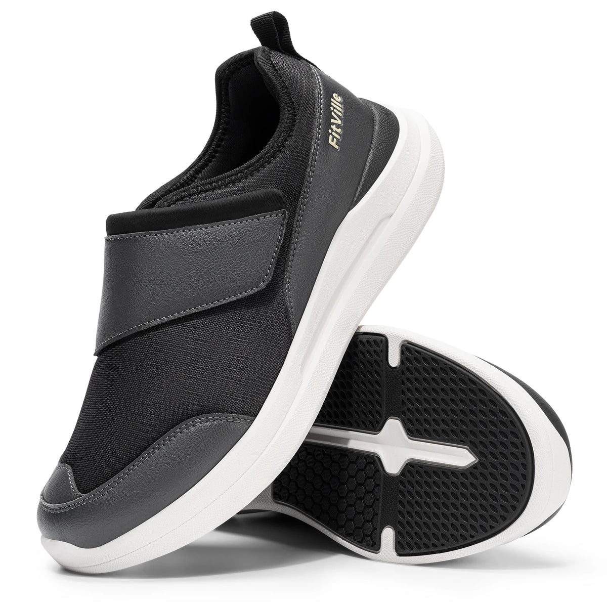 Men's Wide Diabetic Walking Shoes – Anti-Slip Easy-On Orthopedic Shoes for Elderly Foot Pain Relief & Swollen Feet