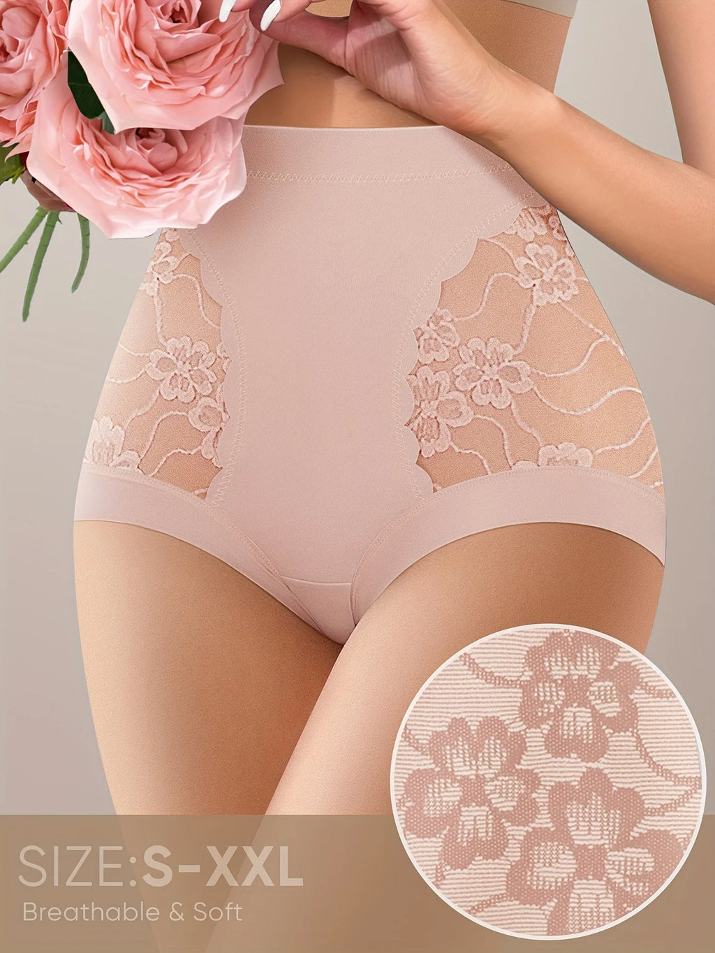 Women's High-Waist Floral Lace Briefs
