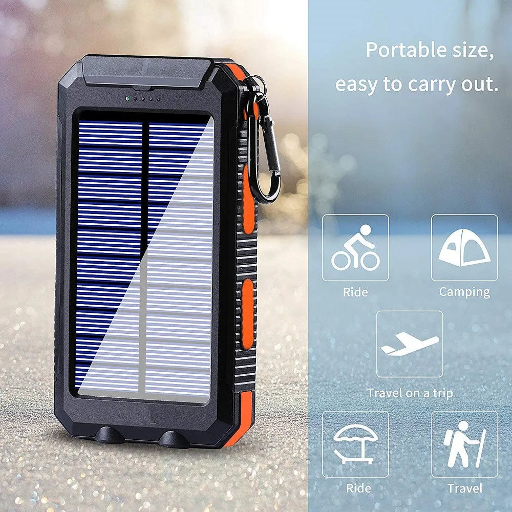 Solar Power Bank 80000mAh — Portable Outdoor Charger with Solar Panel