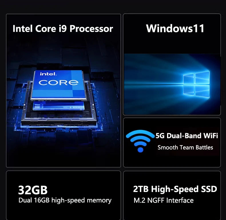 15.6" Intel Slim Laptop – Backlit Keyboard, Up to 32GB DDR4, 2TB SSD, 3 Colors, Windows 11