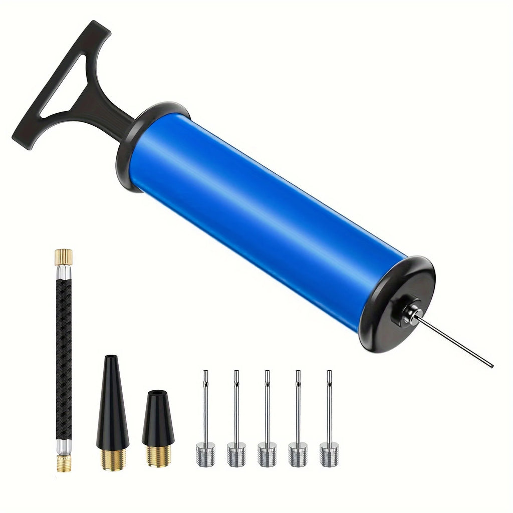 Portable Ball Pump with Needle & Nozzle – Multi-Sport Inflator for Football, Basketball, Volleyball & Swimming