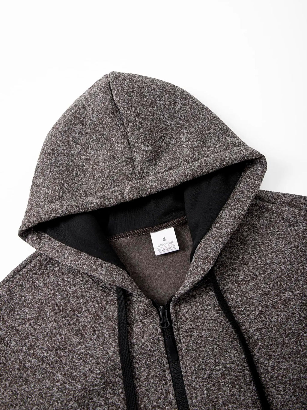 Men's Zip-Up Fleece-Lined Hooded Knit Jacket