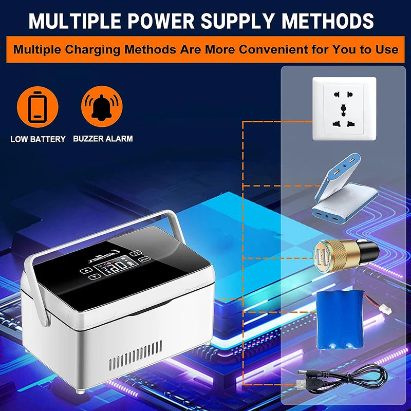 Portable Insulin Cooler Box – Medicine Refrigerator with 2 Batteries for Travel & Outdoor