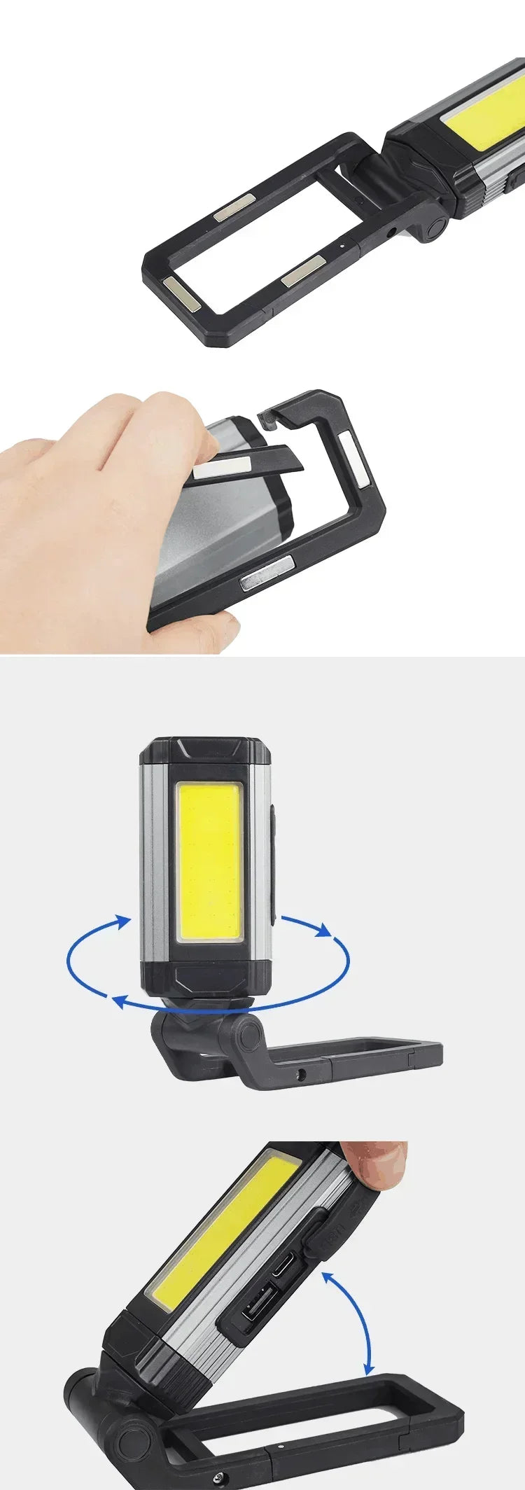ESMARTER K011 XPE+COB Work Light – 600 Lumen, 5 Modes, Power Bank Function, IP64, USB Rechargeable