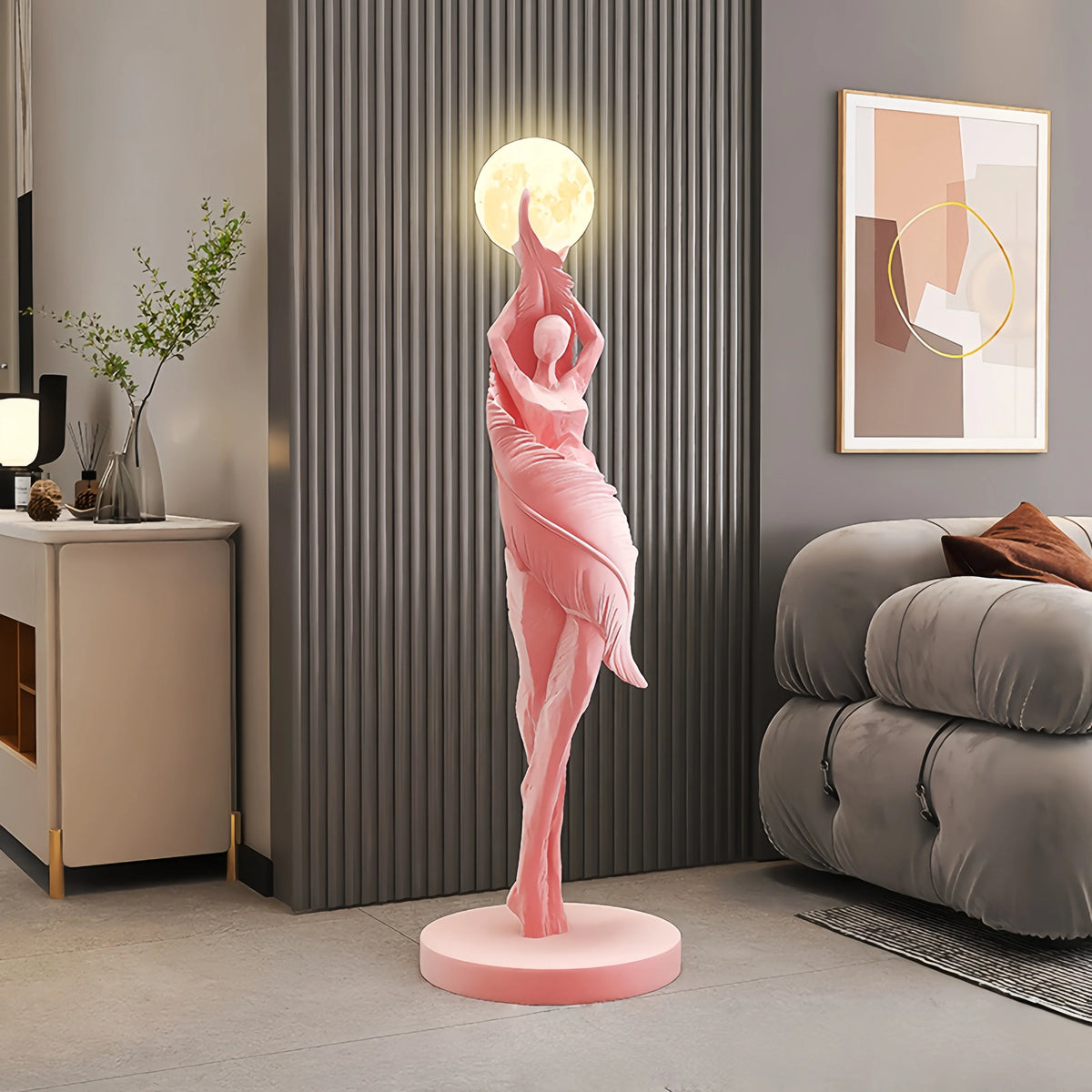 Sculptural Resin Lamp – 85 cm LED Accent