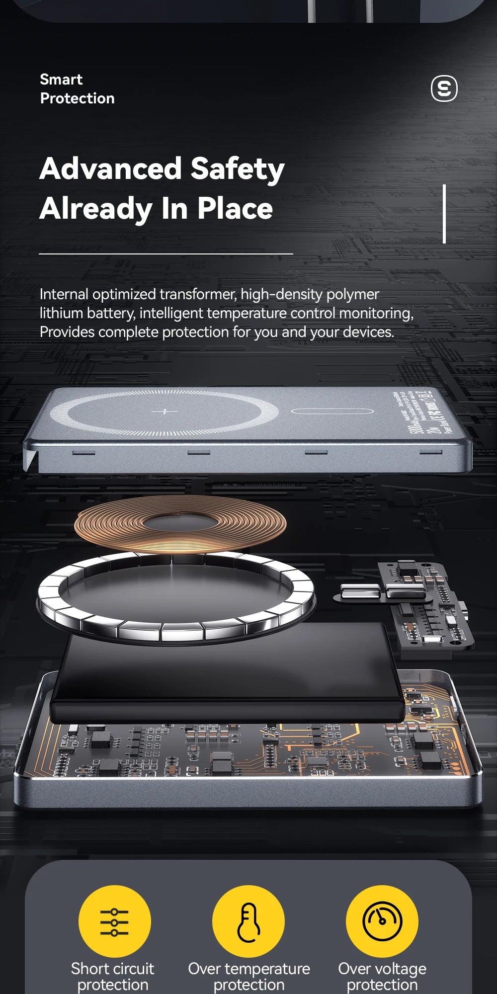 Essager Slim Wireless Power Bank — Magnetic MagSafe Compatible Portable Charger