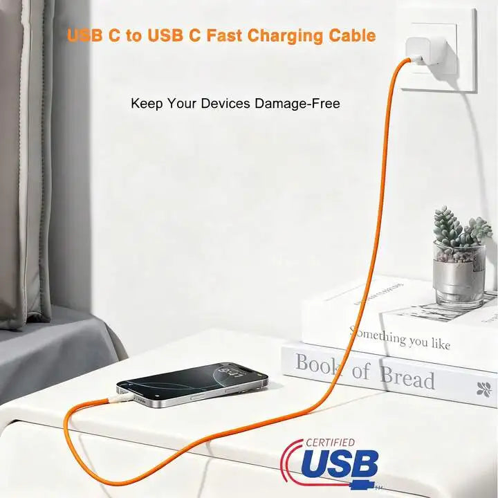Fast Charger USB-C Cable for iPhone 15, 16 & 17 — High-Speed Charging & Data Transfer