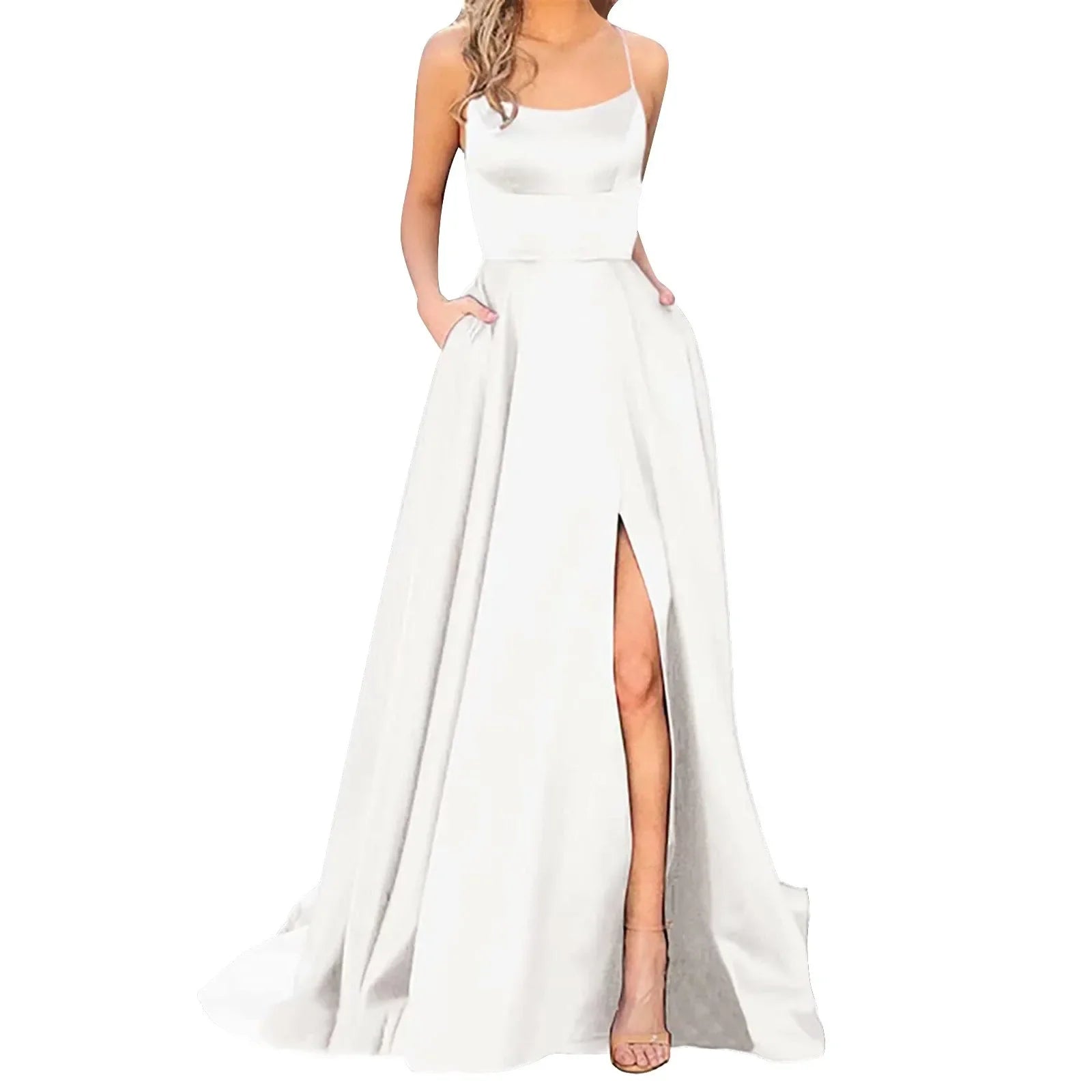 2024 New Women Dress Elegant Vintage Ladies Backless Long Dresses Wine Party Prom Wedding Floor Length Evening Dress For Women